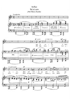 Marco Aurelio. Sei si caro: For voice and piano by Agostino Steffani