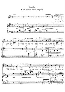 Così, Amor, mi fai languir: For voice and piano by Alessandro Stradella
