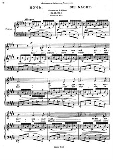 Four Romances, Op.17: Nr.4 Die Nacht by Anton Arensky