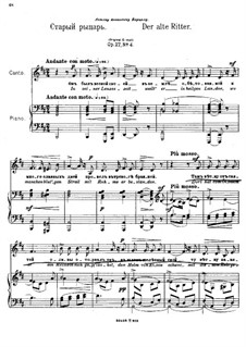 Six Romances, Op.27: Nr.4 Der alte Ritter by Anton Arensky