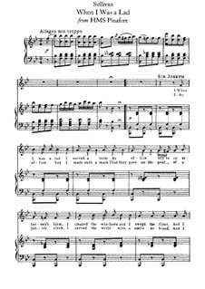 When I was a Lad: For voice and piano by Arthur Seymour Sullivan