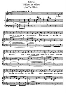 Willow, Tit-Willow: For voice and piano by Arthur Seymour Sullivan