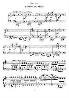 Scherzo and March, S.177: For piano by Franz Liszt