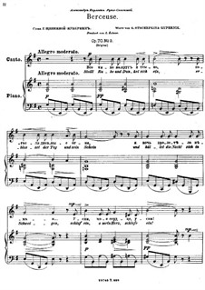 Five Songs, Op.70: Nr.3 Berceuse by Anton Arensky