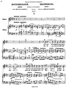 Memories, Op.71: Nr.1 Die Tage reich an Licht by Anton Arensky