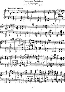 String Sextet No.1 in B Flat Major, Op.18: Movement II. Version for piano by Johannes Brahms