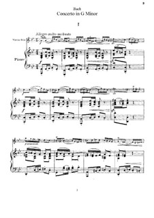 Complete Movements: Arrangement for violin and piano – score, solo part by Johann Sebastian Bach