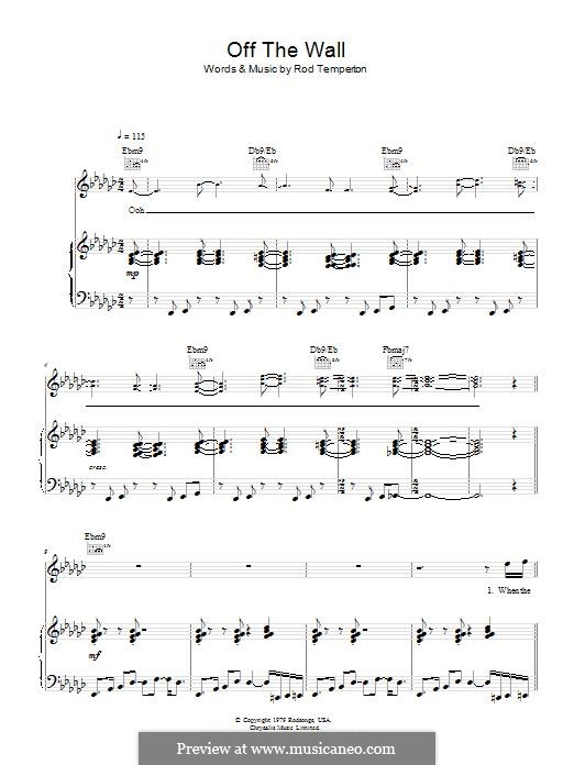 Off the Wall (Michael Jackson) by R. Temperton sheet music on MusicaNeo