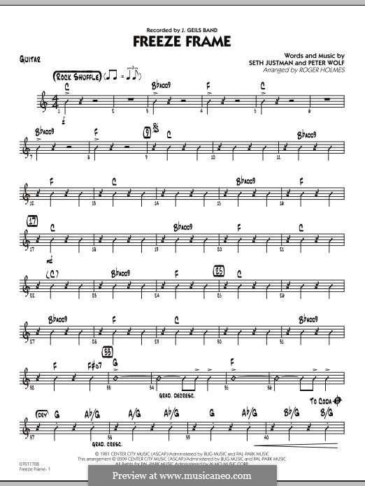 Freeze Frame (The J. Geils Band) by P. Wolf, S. Justman on MusicaNeo