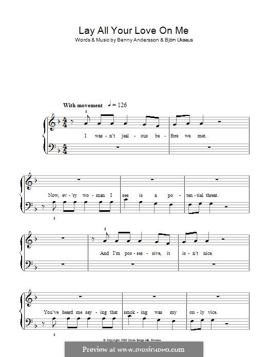Lay All Your Love on Me (ABBA) by B. Andersson, B. Ulvaeus on MusicaNeo