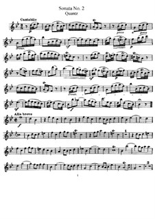 Sonata for Flute and Basso Continuo No.2, QV 1:153 Op.1: Solo part by Johann Joachim Quantz