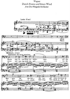 Durch Sturm und bösen Wind: For voice and piano by Richard Wagner