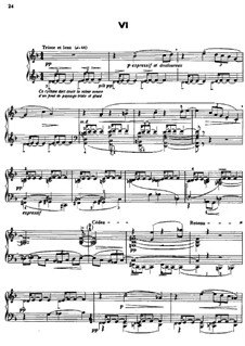 No.6 Des pas sur la neige: For piano by Claude Debussy