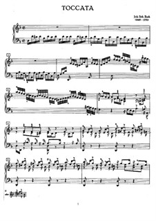 Toccata in D Minor, BWV 913: For piano by Johann Sebastian Bach