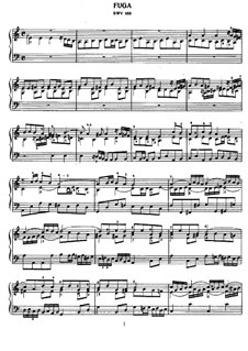 Fugue in A Minor, BWV 958: For piano by Johann Sebastian Bach