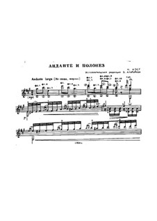 Andante and Polonaise 'Souvenir du Jura', Op.44: For guitar by Napoléon Coste