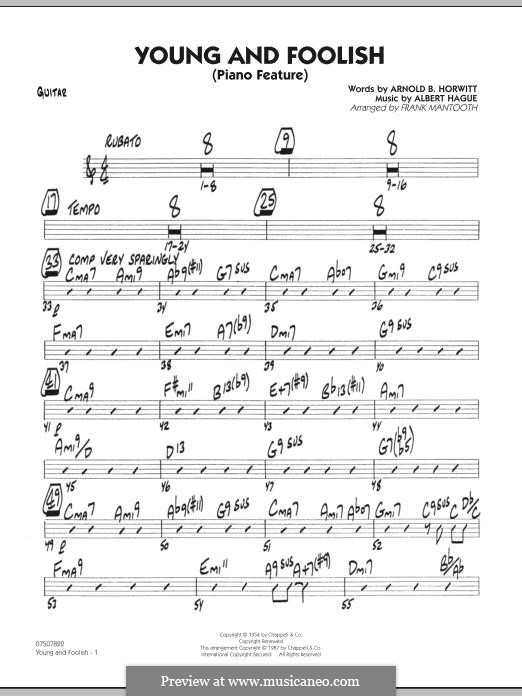 Young and Foolish (Dean Martin): Guitar part by Albert Hague