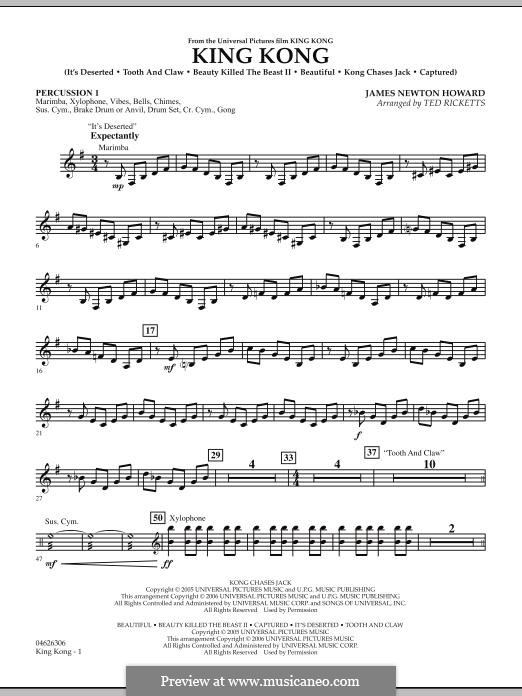 King Kong: Percussion 1 part by James Newton Howard