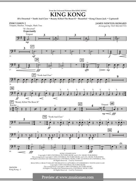 King Kong: Percussion 2 part by James Newton Howard