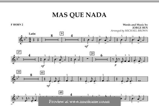 Mas Que Nada (Say No More) Concert Band version: F Horn 2 part by Jorge Ben