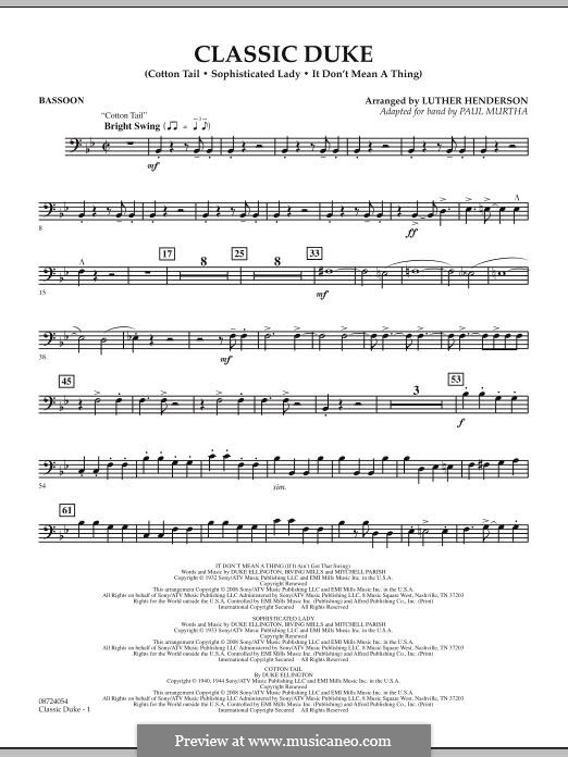 Classic Duke: Bassoon part by Duke Ellington