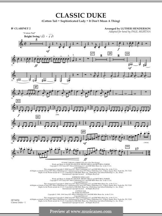 Classic Duke: Bb Clarinet 2 part by Duke Ellington