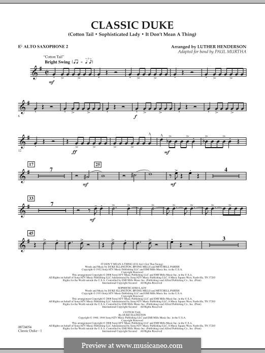 Classic Duke: Eb Alto Saxophone 2 part by Duke Ellington