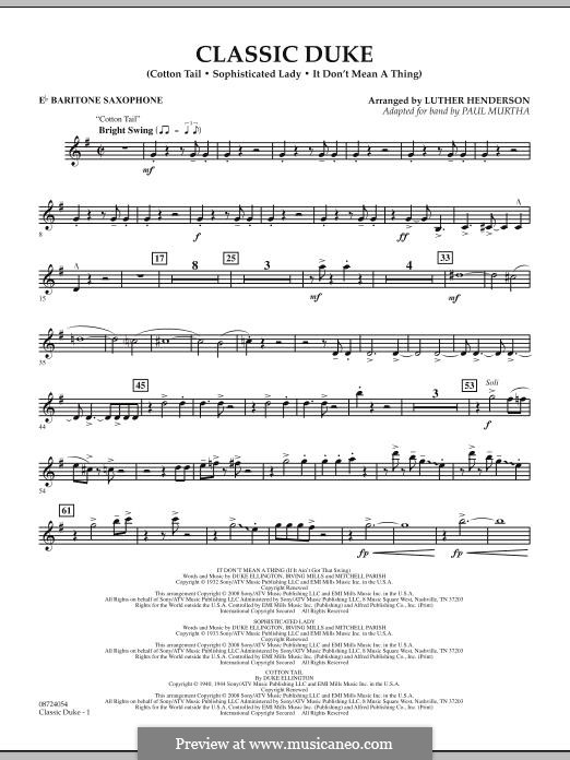 Classic Duke: Eb Baritone Saxophone part by Duke Ellington