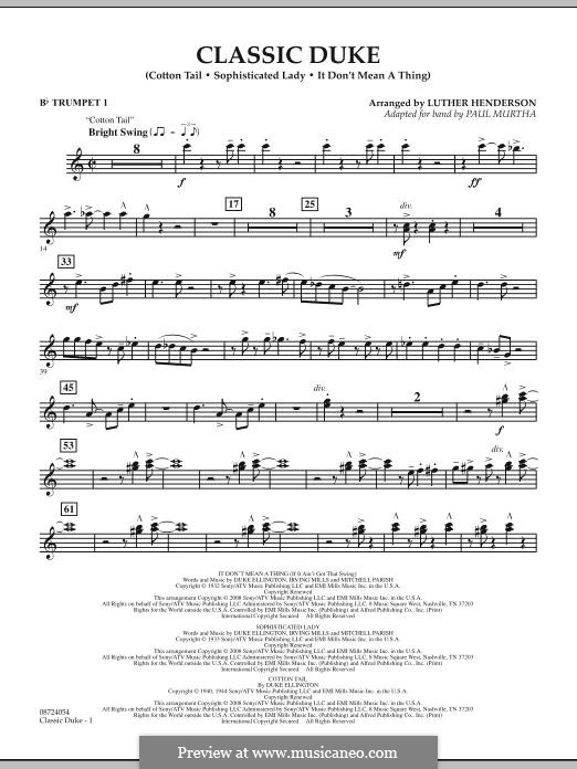Classic Duke: Bb Trumpet 1 part by Duke Ellington