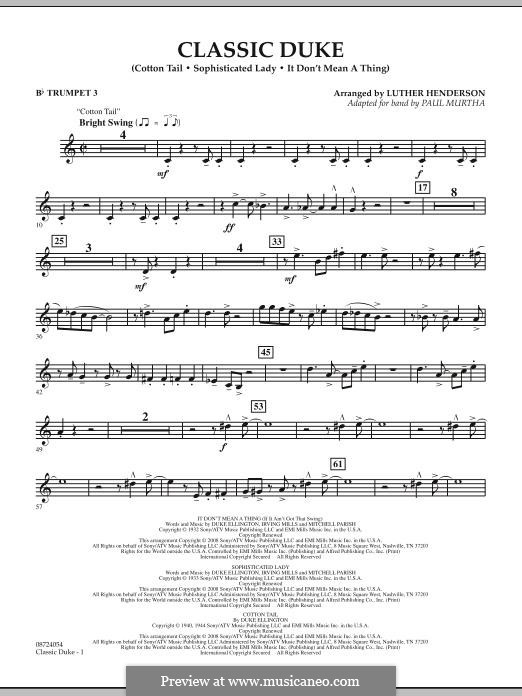Classic Duke: Bb Trumpet 3 part by Duke Ellington