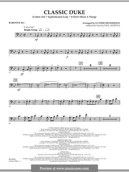 Classic Duke: Baritone B.C. part by Duke Ellington