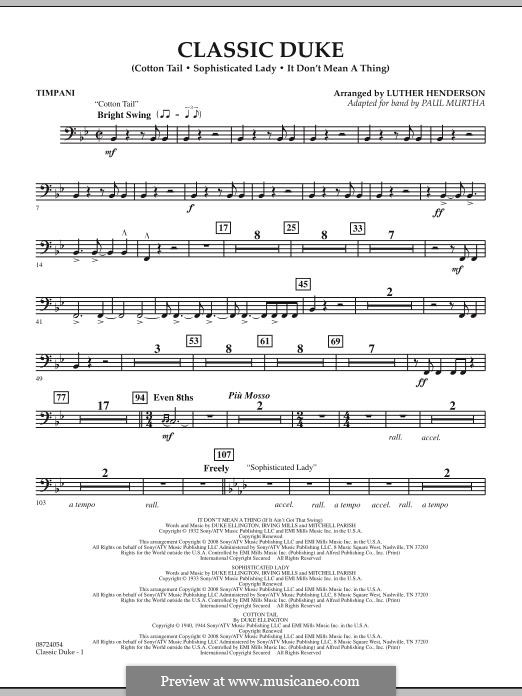 Classic Duke: Timpani part by Duke Ellington