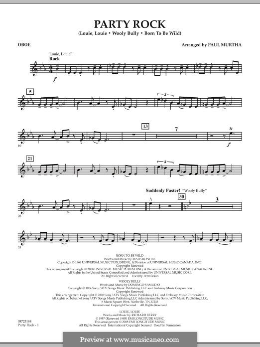 Party Rock: Oboe part by Domingo Samudio, Mars Bonfire, Richard Berry