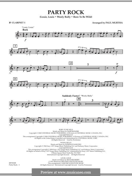 Party Rock: Bb Clarinet 1 part by Domingo Samudio, Mars Bonfire, Richard Berry