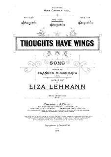 Thoughts Have Wings: Thoughts Have Wings by Liza Lehmann