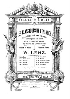 Classics for the Yong for Violin (or Flute) and Piano: Score by Wilhelm von Lenz