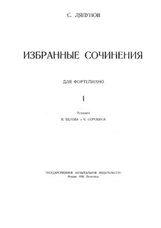 Selected Works for Piano: Book I, Movement I by Sergei Lyapunov