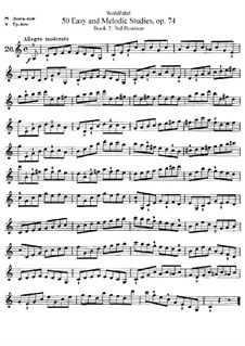 Fifty Easy and Melodic Studies for Violin, Op.74: Book II, No.26-50 by Franz Wohlfahrt