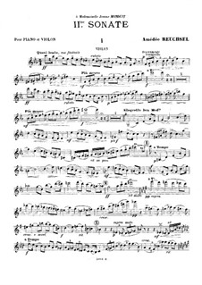 Sonata for Violin and Piano No.2: Violin part by Amédée Reuchsel