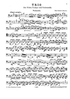 Trio for Flute, Violin and Cello: Cello part by Emil Robert-Hansen