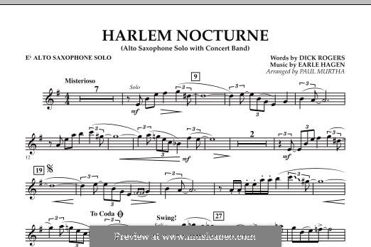 Harlem Nocturne (Alto Sax Solo with Band): Eb Alto Saxophone Solo part by Earle Hagen