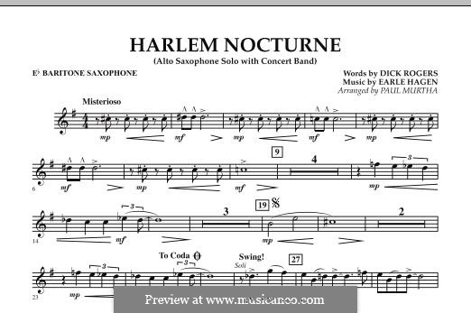 Harlem Nocturne (Alto Sax Solo with Band): Eb Baritone Saxophone part by Earle Hagen