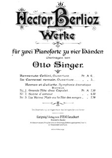 Roméo et Juliette (Romeo and Juliet), H.79 Op.17: Grande fête chez Capulet, for two pianos four hands by Hector Berlioz
