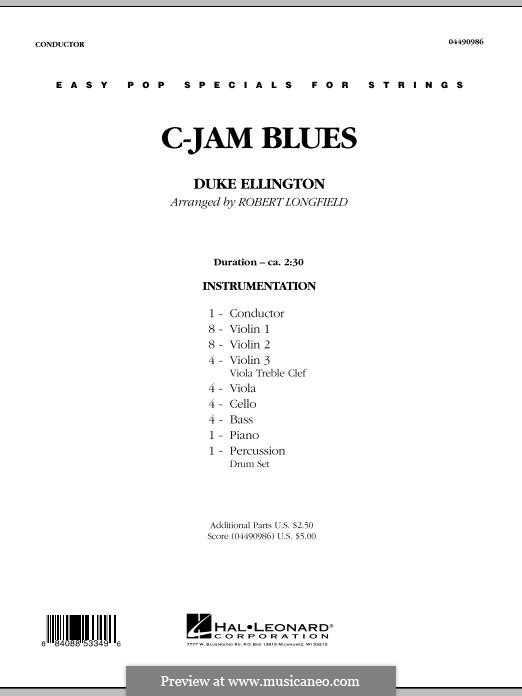 C-Jam Blues (arr. Robert Longfield): Full Score by Duke Ellington