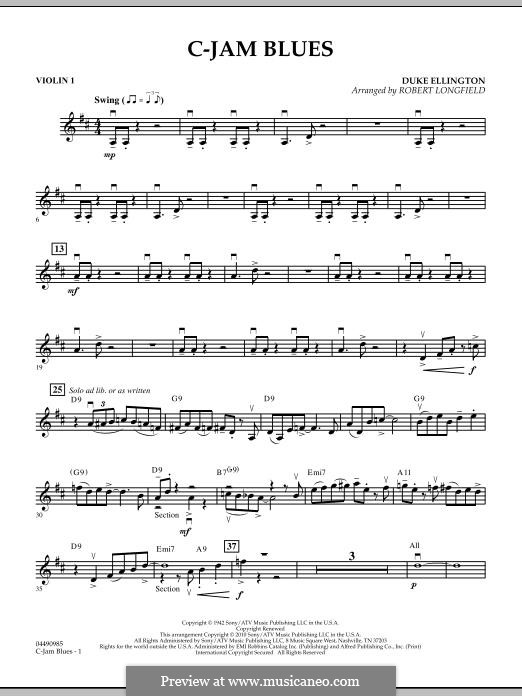 C-Jam Blues (arr. Robert Longfield): Violin 1 part by Duke Ellington