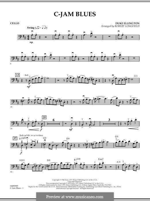 C-Jam Blues (arr. Robert Longfield): Cello part by Duke Ellington