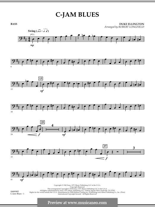 C-Jam Blues (arr. Robert Longfield): String Bass part by Duke Ellington