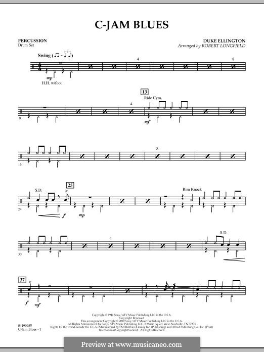 C-Jam Blues (arr. Robert Longfield): Percussion part by Duke Ellington