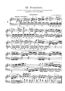 Three Sonatinas for Piano, WoO 47: Sonatina No.1 in E Flat Major (with fingering) by Ludwig van Beethoven