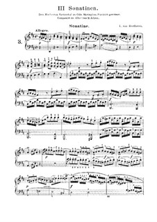 Three Sonatinas for Piano, WoO 47: Sonatina No.3 in D Major (with fingering) by Ludwig van Beethoven